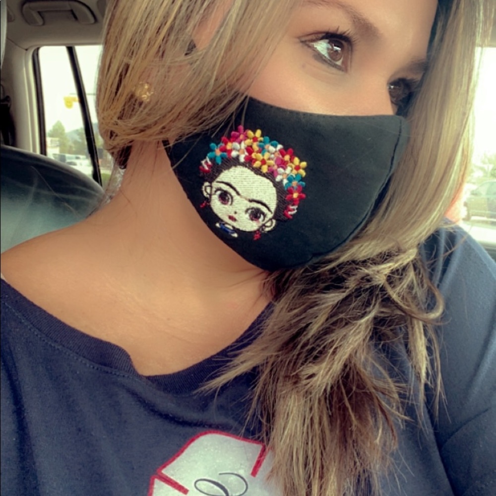 Frida embroidered face mask